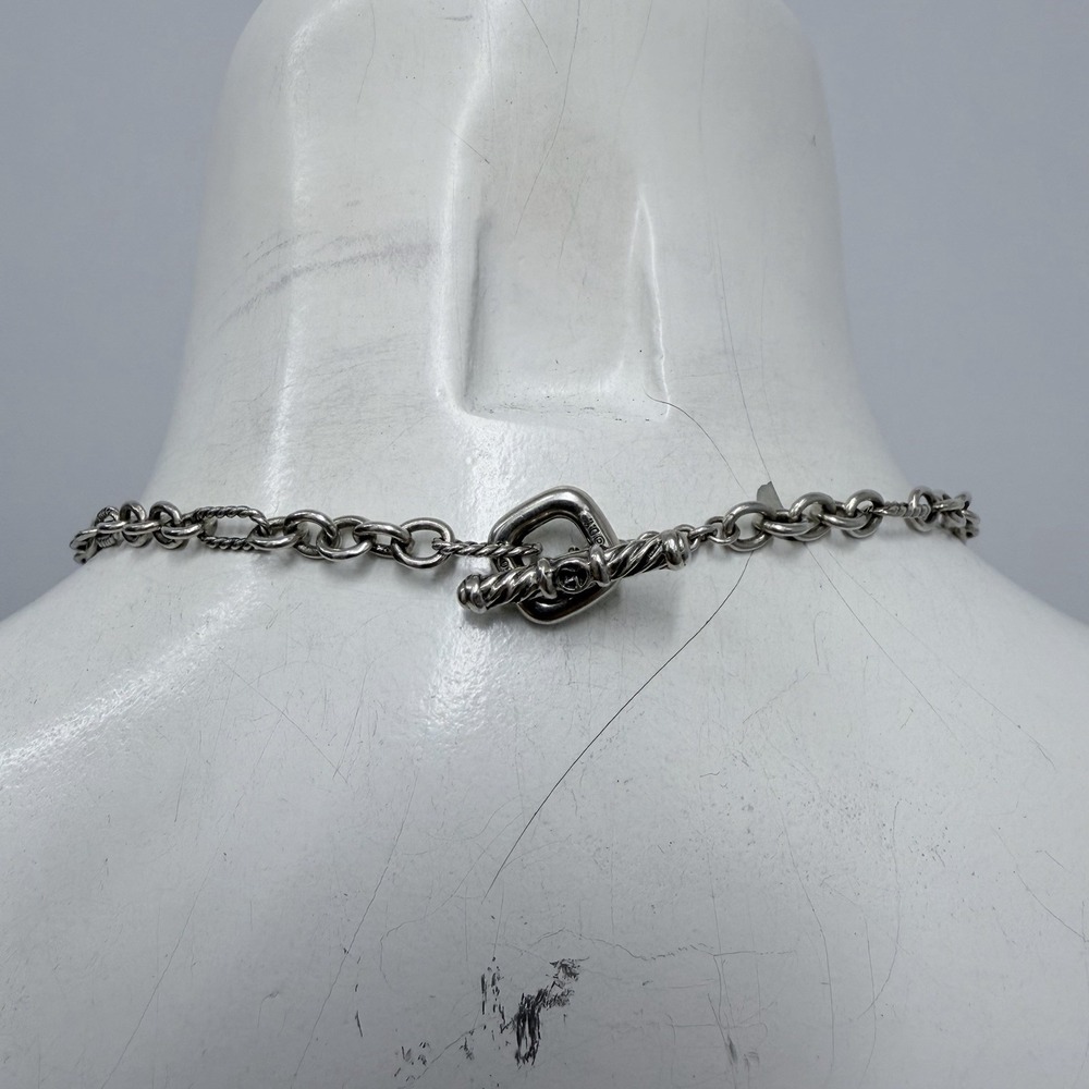 David Yurman Sterling 18K Gold Amethyst Bijoux Figaro Necklace 21 Grams 17" Long - Picture 8 of 10